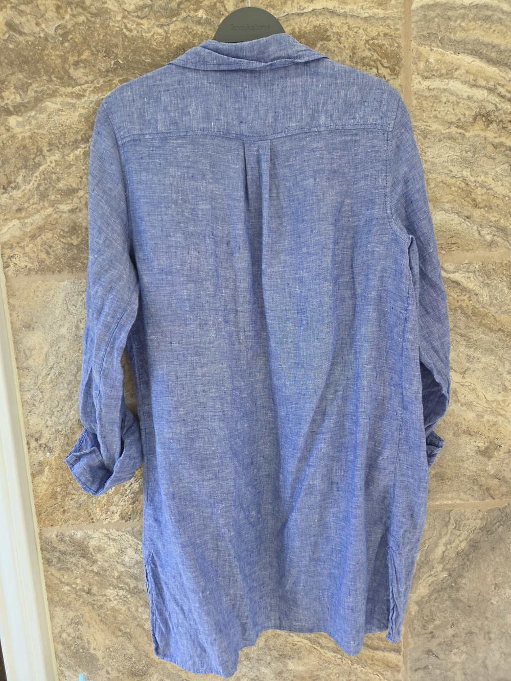 Sigrid Olsen Light Blue Heather Button Shirt 100% Linen Medium EUC - Picture 2 of 4